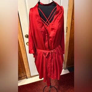 Jezebel Red 2 Piece Lingerie Set Nightie&Robe Gently Worn Size 1X